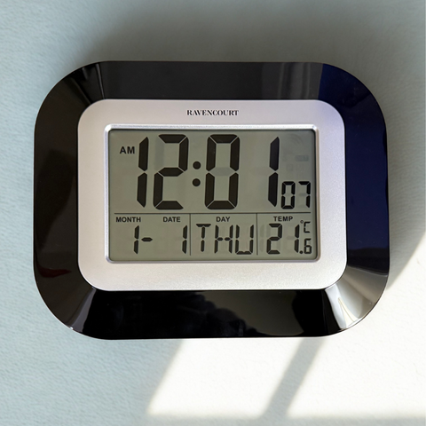 Digital Radio Controlled Clock - Black