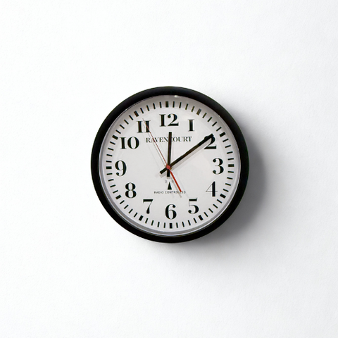 Radio Controlled Wall Clock 30cm/12" - Black