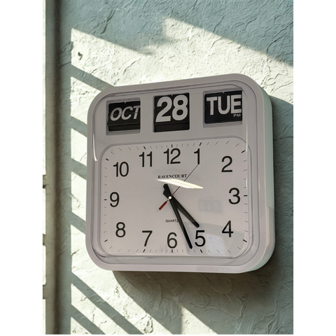 Large Flip Calendar Wall Clock
