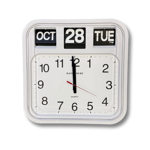 Large Flip Calendar Wall Clock
