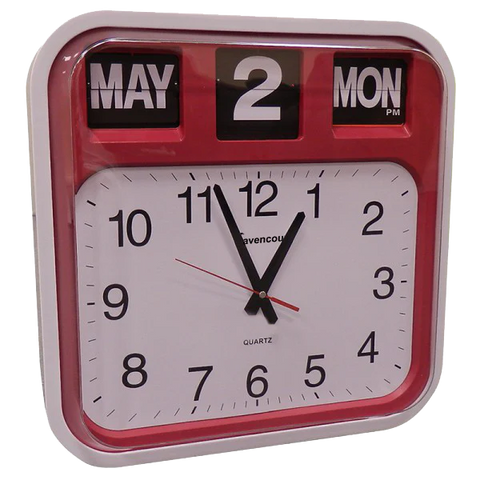 Large Flip Calendar Wall Clock