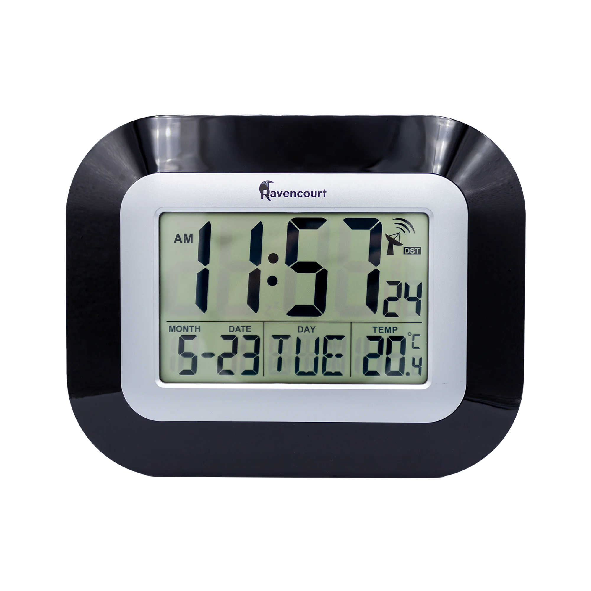 Digital Radio Controlled Clock - Black – Ravencourt Clocks
